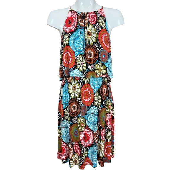 LOFT Beach Bohemian Tiered Halter Neck Dress Size Large - Picture 1 of 11